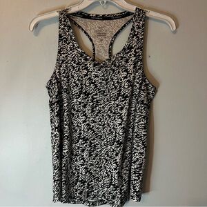 Nike Racerback Running Tank Top Abstract Black & White Dry Fit Size Small